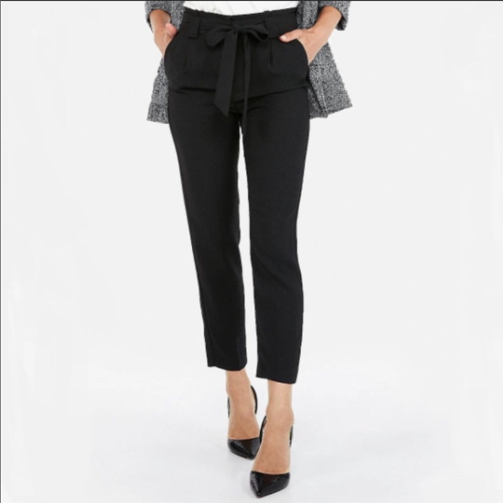 Express Paperbag Ankle Dress Pants High Waisted